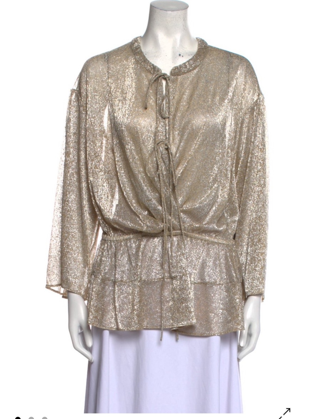 IRO Shimmery Gold Tie-Front Blouse
